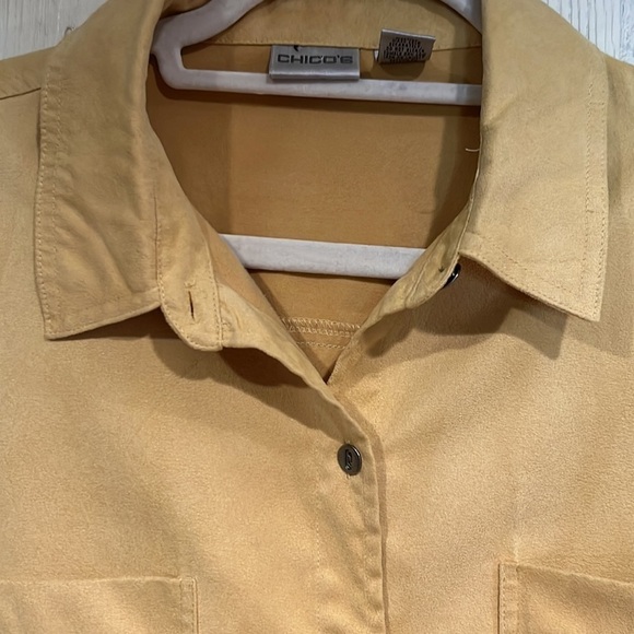 CHICOS BLOUSE OR JACKET MUSTARD YELLOW SIZE 2 (Large) - Picture 3 of 10